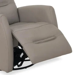 Genuine Leather Power Recliner - Grey
