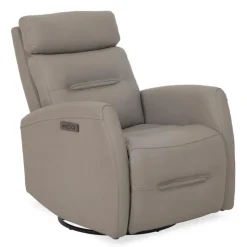 Genuine Leather Power Recliner - Grey