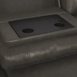 Genuine Leather Power Reclining Sectional with Chaise and Fold-Down Backrest