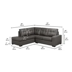 Genuine Leather Sectional - Left-Side Chaise