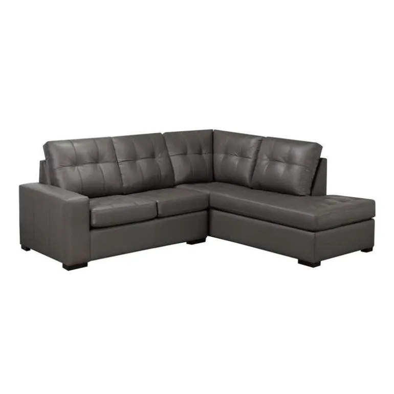 Genuine Leather Sectional - Right-Side Chaise