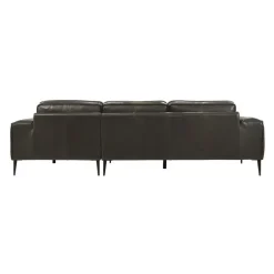 Genuine Leather Sectional with Right-Side Chaise