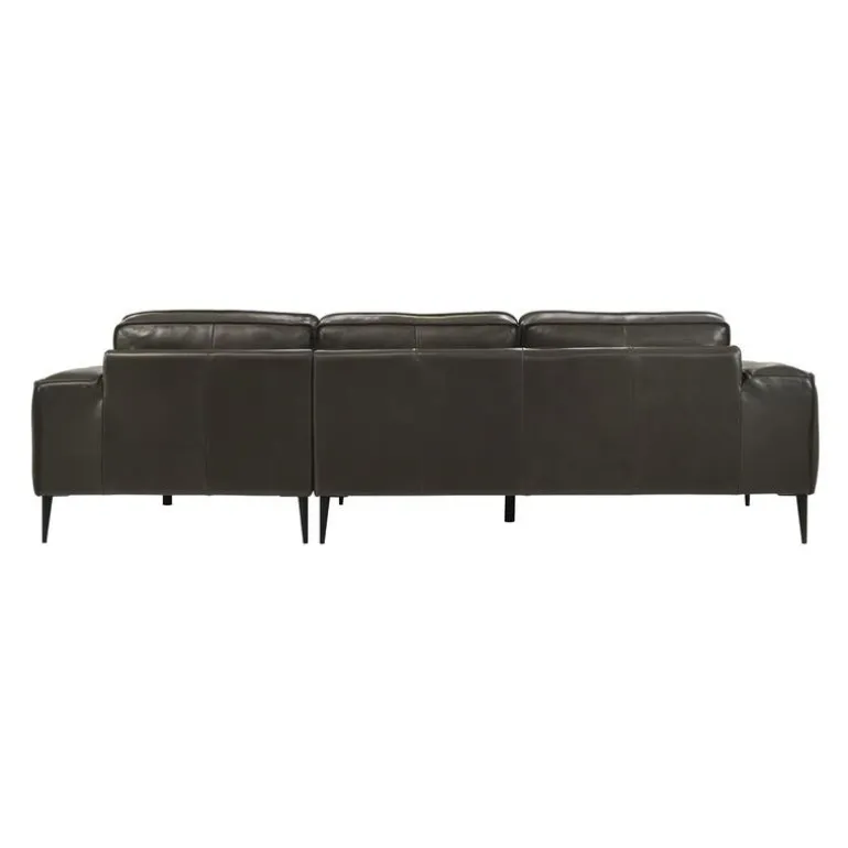Genuine Leather Sectional with Right-Side Chaise