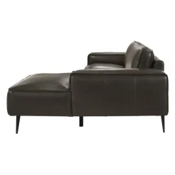 Genuine Leather Sectional with Right-Side Chaise