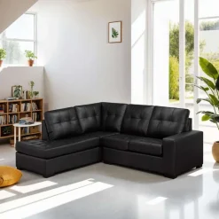 Genuine Leather Sectional - Left-Side Chaise