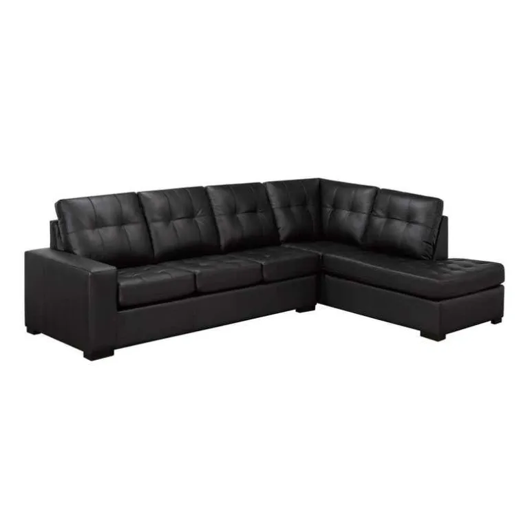 Genuine Leather Sectional - Right-Side Chaise