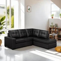 Genuine Leather Sectional - Right-Side Chaise