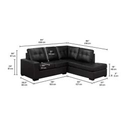 Genuine Leather Sectional - Right-Side Chaise