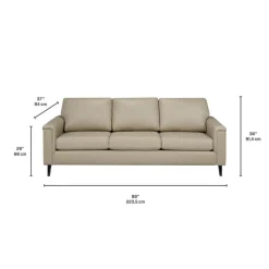 Genuine Leather Sofa - Beige