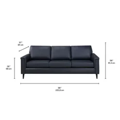 Genuine Leather Sofa - Blue