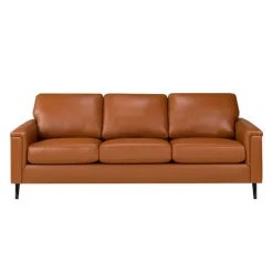 Genuine Leather Sofa - Cognac