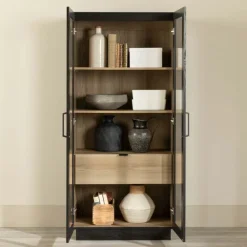 Glass-Front Cabinet with Drawer - South Shore