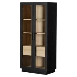 Glass-Front Cabinet with Drawer - South Shore