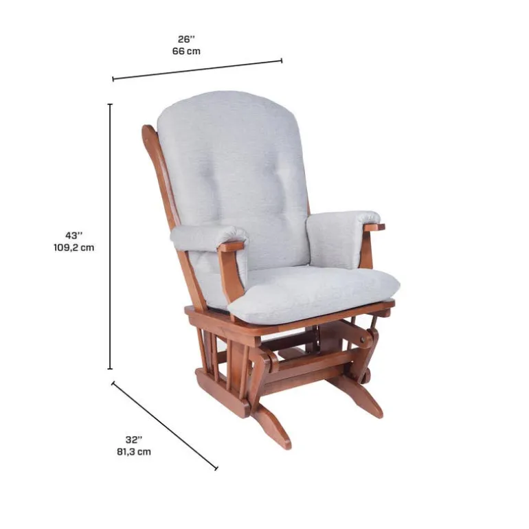 Glider Rocking Chair - Grey