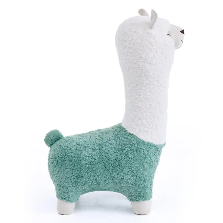 Green Llama-Shaped Kids Pouf – 28.3" x 15" x 44.1"