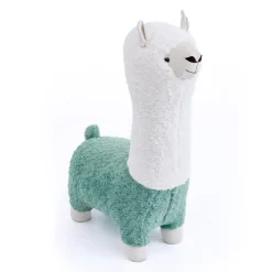 Green Llama-Shaped Kids Pouf – 28.3" x 15" x 44.1"