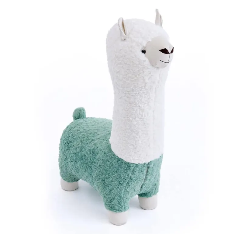 Green Llama-Shaped Kids Pouf – 28.3" x 15" x 44.1"