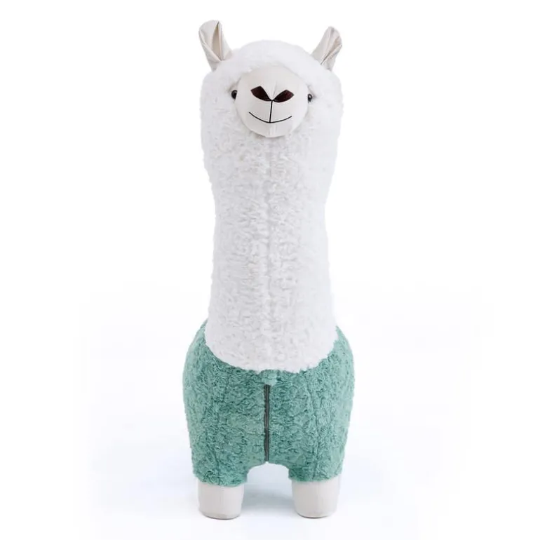 Green Llama-Shaped Kids Pouf – 28.3" x 15" x 44.1"