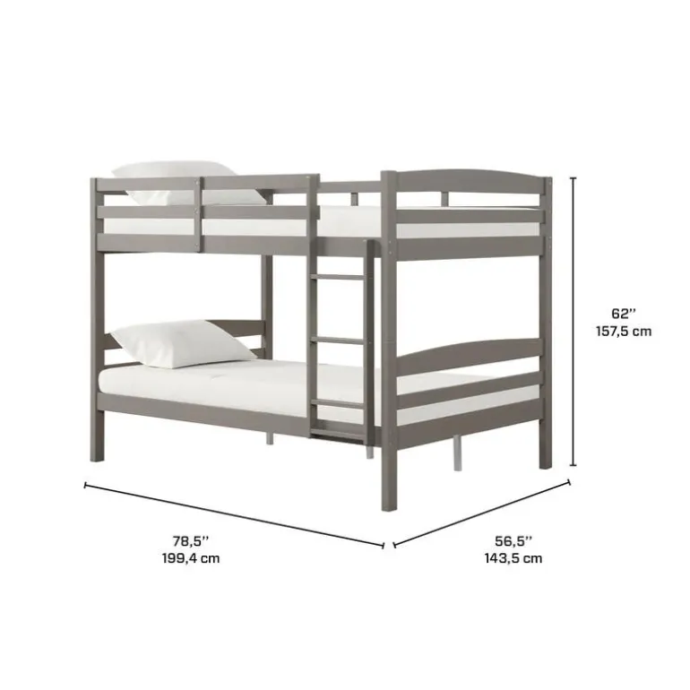 Grey Bunk Bed - 54"/54"