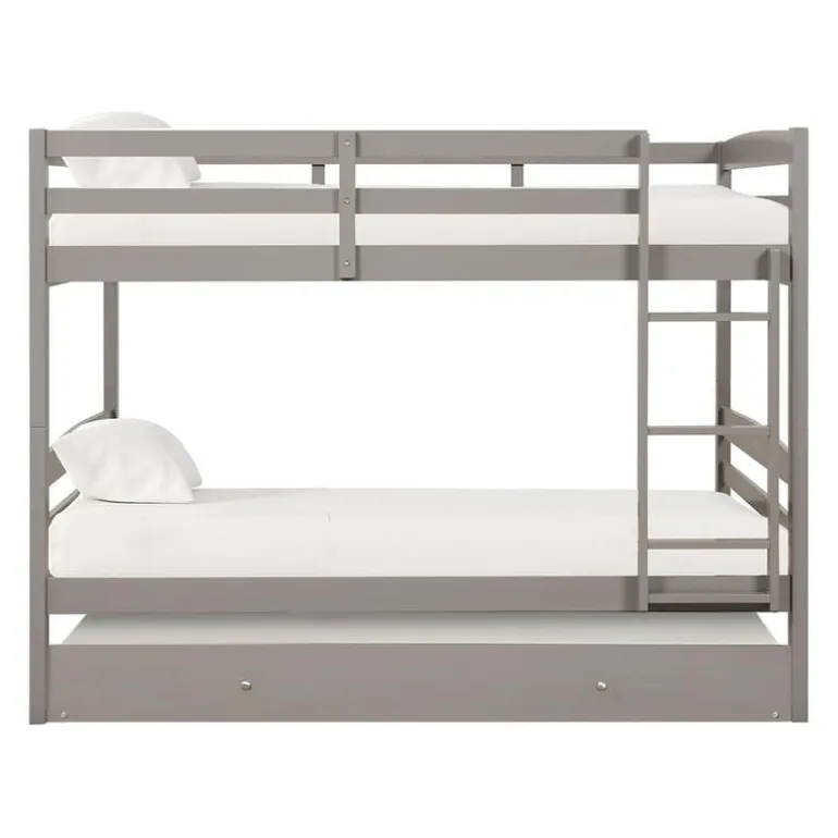 Grey Bunk Bed with Trundle Bed - 54"/54"