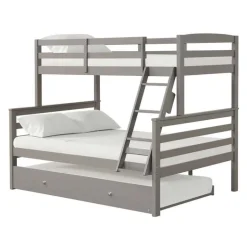 Grey Bunk Bed with Trundle Bed - 39"/54"