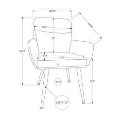 Grey Dining Chairs Set of 2 - Monarch