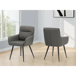 Grey Dining Chairs Set of 2 - Monarch