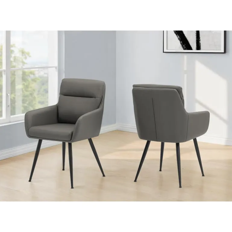 Grey Dining Chairs Set of 2 - Monarch