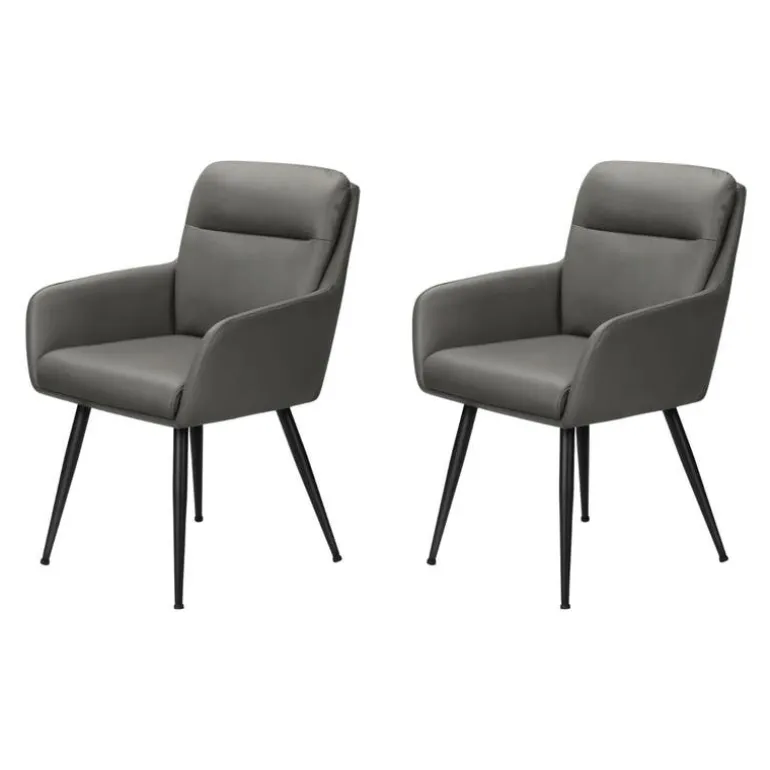 Grey Dining Chairs Set of 2 - Monarch