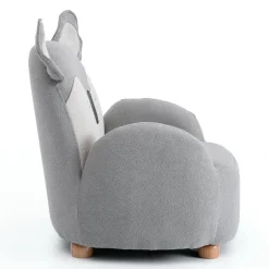 Grey Koala-Shaped Kids Armchair – 22.8" x 21.7" x 24.2"