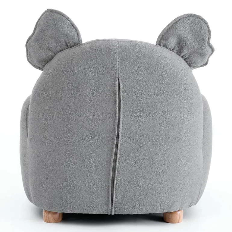 Grey Koala-Shaped Kids Armchair – 22.8" x 21.7" x 24.2"
