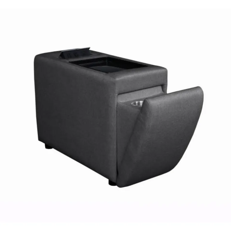 Grey Modular Loveseat with Console - 3 pcs