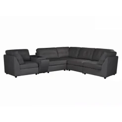 Grey Modular Sectional with Console - 6 pcs