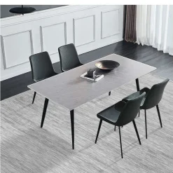 Grey Sintered Stone Dining Set with 4 Grey Chairs - 59