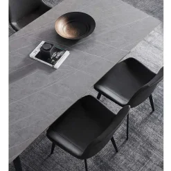 Grey Sintered Stone Dining Set with 4 Grey Chairs - 59