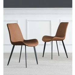 Grey Sintered Stone Dining Set with 4 Grey Chairs and 2 Cognac Chairs - 59