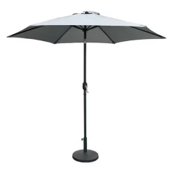 Grey Tilting Patio Umbrella with Base - 9 ft