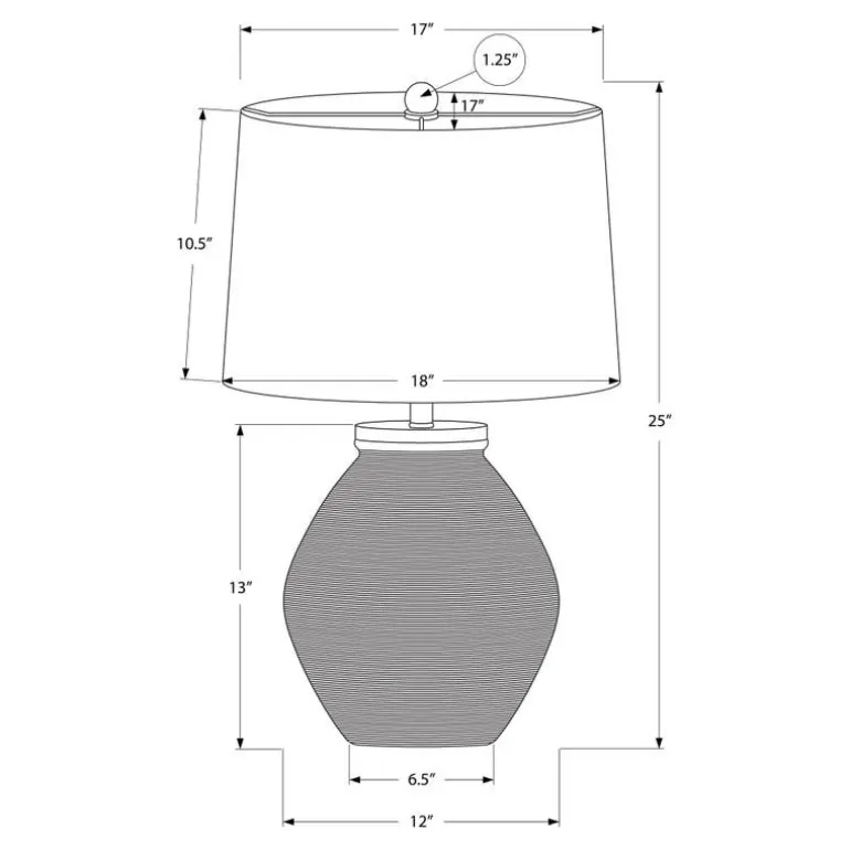 25"H Concrete Table Lamp