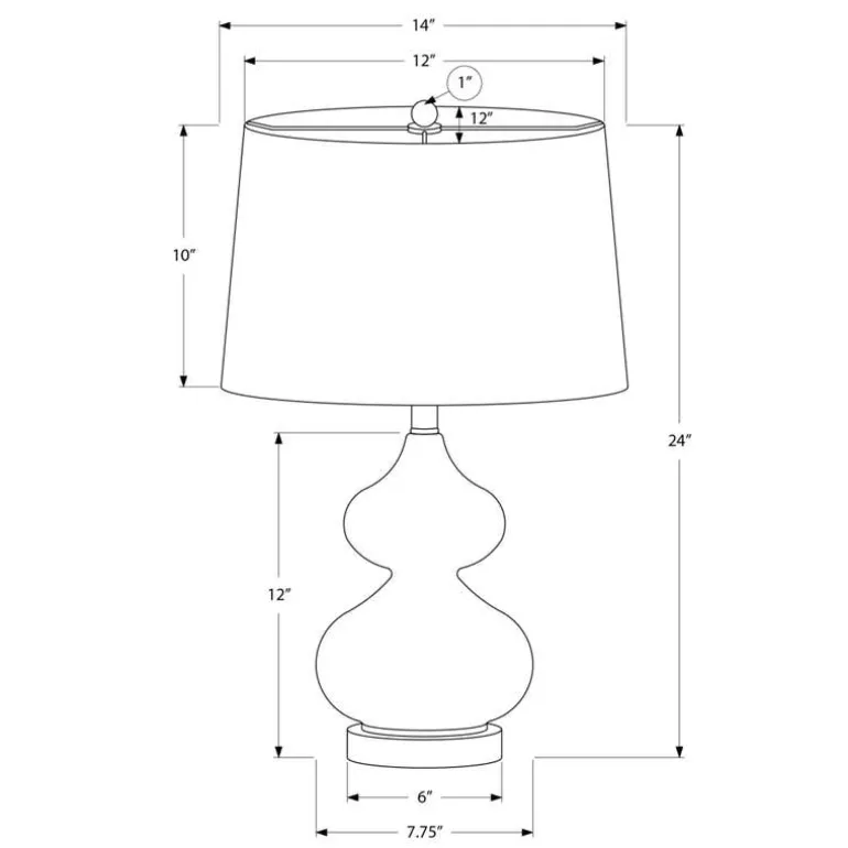 24"H Glass Table Lamp