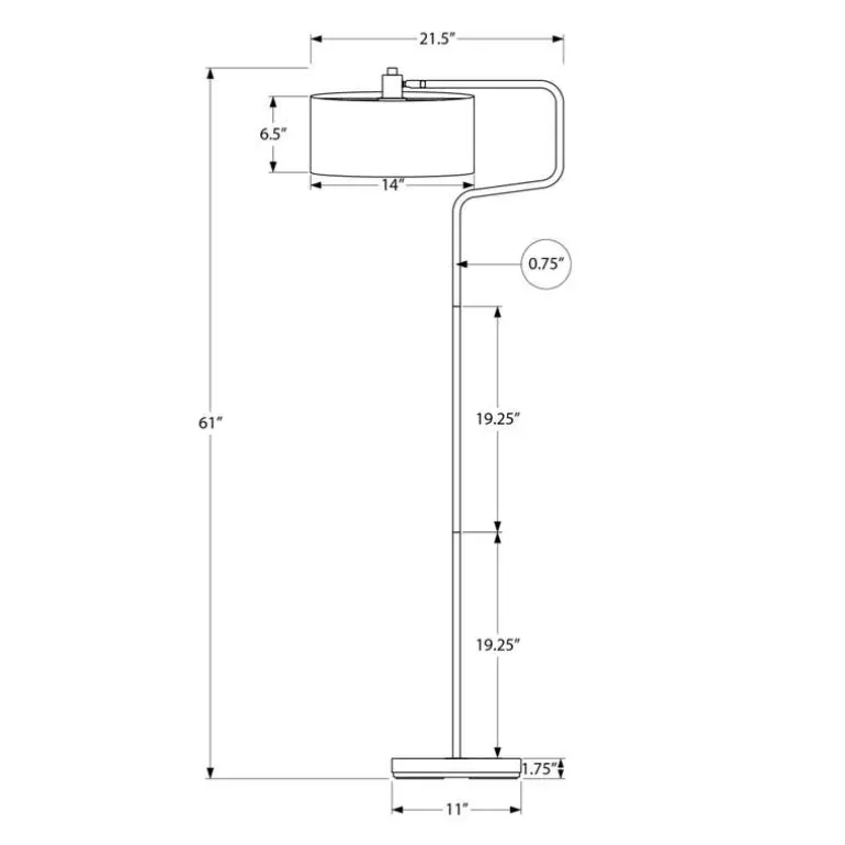 61"H Metal Floor Lamp
