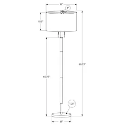 60"H Metal Floor Lamp