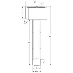62"H Metal Floor Lamp