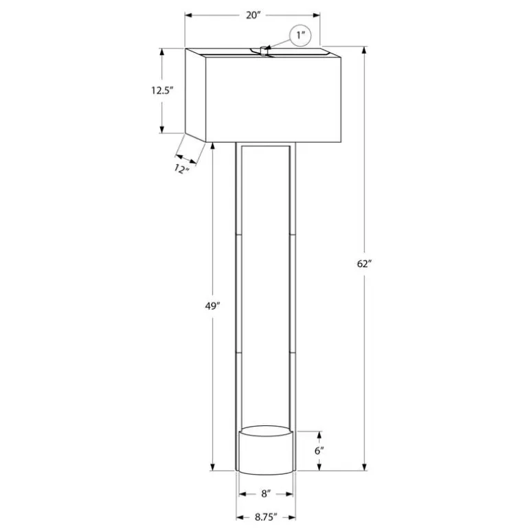 62"H Metal Floor Lamp