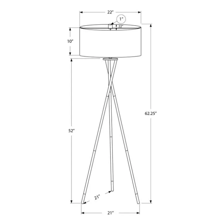 62"H Metal Floor Lamp