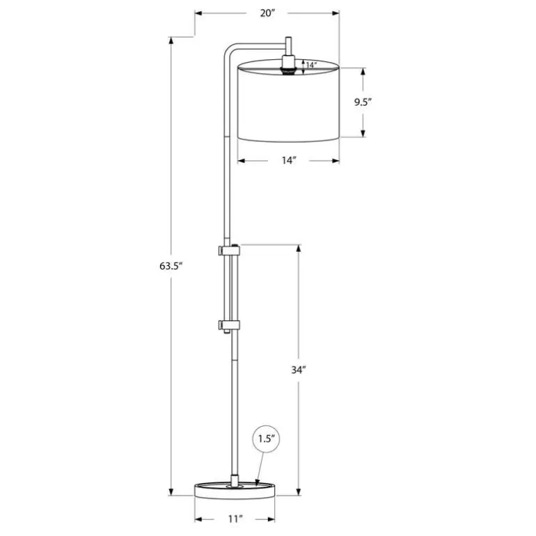 63"H Metal Floor Lamp