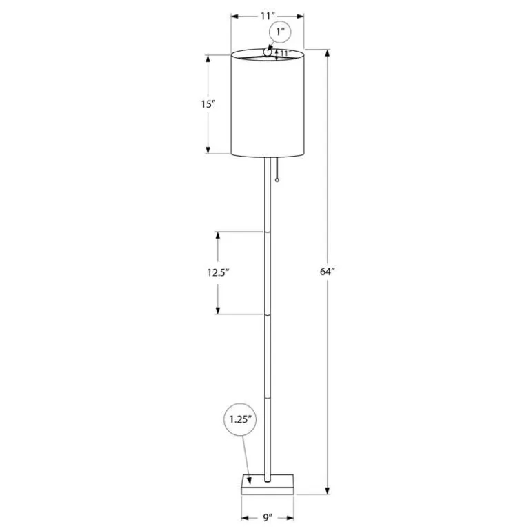 64"H Metal Floor Lamp