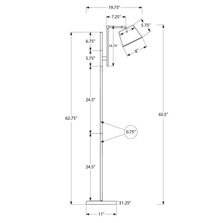 65"H Metal Floor Lamp