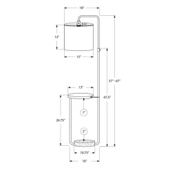 67"H Metal Floor Lamp with USB Ports