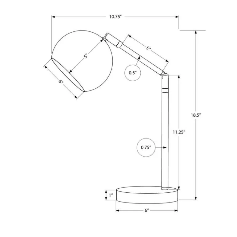 19"H Metal Table Lamp