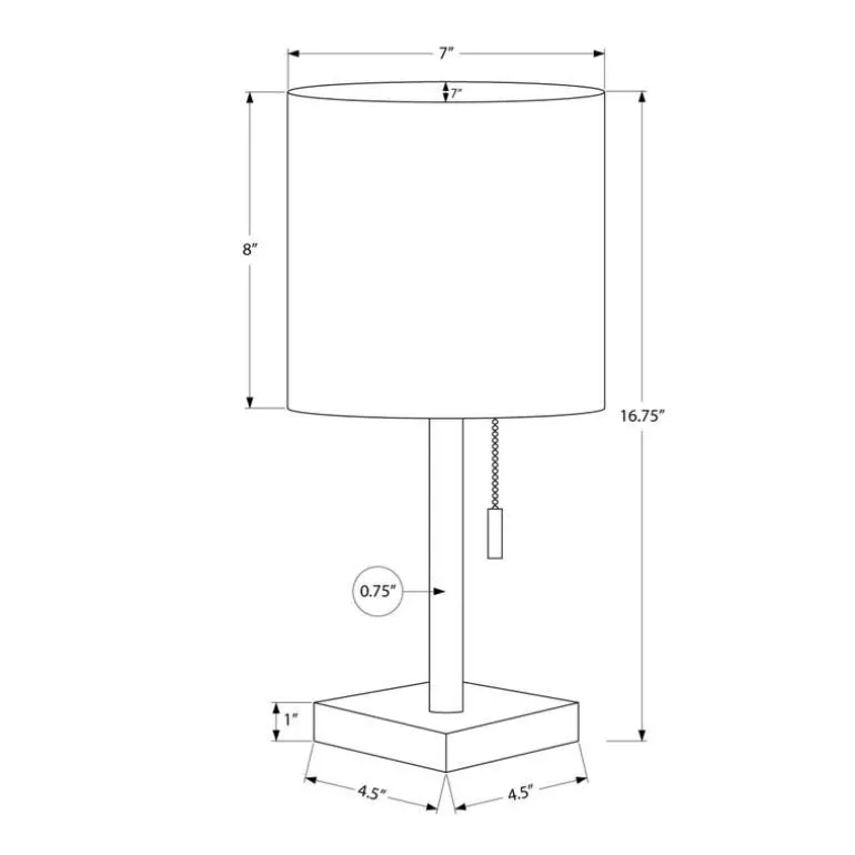 17"H Metal Table Lamp with USB Ports (2pcs)